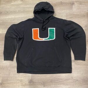 Nike Miami Hurricanes Black Hoodie Crackle "U" Logo 2XL NCAA